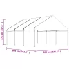  fehér polietilén pavilon tetővel 6,69 x 5,88 x 3,75 m
