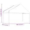  fehér polietilén pavilon tetővel 6,69 x 5,88 x 3,75 m