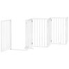  fehér nyárfa 9 paneles összecsukható kutyakapu ajtóval 450 cm