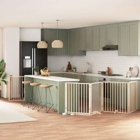    nyárfa 12 paneles összecsukható kutyakapu ajtóval 960 cm