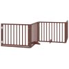 barna nyárfa 6 paneles összecsukható kutyakapu ajtóval 480 cm