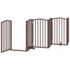  barna nyárfa 12 paneles összecsukható kutyakapu ajtóval 600 cm