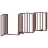  barna nyárfa 15 paneles összecsukható kutyakapu ajtóval 750 cm