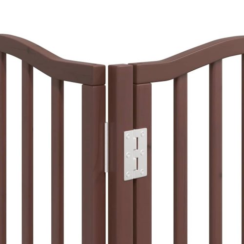  barna nyárfa 15 paneles összecsukható kutyakapu ajtóval 750 cm