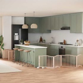    nyárfa 12 paneles összecsukható kutyakapu ajtóval 960 cm