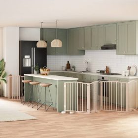  nyárfa 8 paneles összecsukható kutyakapu ajtóval 640 cm