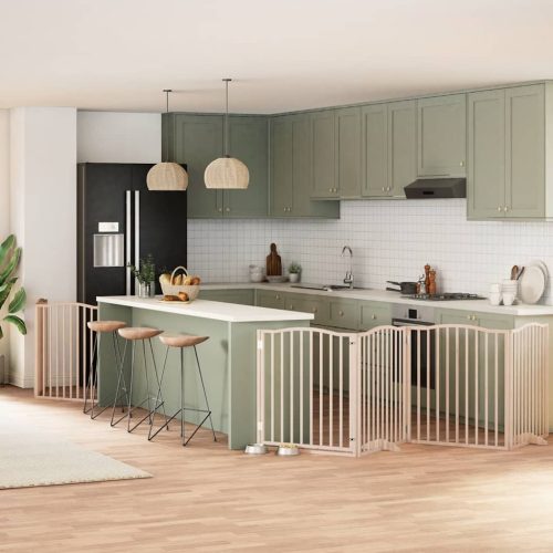  nyárfa 8 paneles összecsukható kutyakapu ajtóval 640 cm