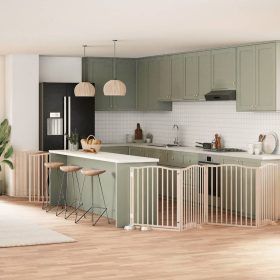    nyárfa 10 paneles összecsukható kutyakapu ajtóval 800 cm