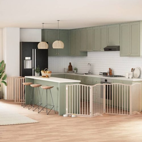  nyárfa 12 paneles összecsukható kutyakapu ajtóval 960 cm