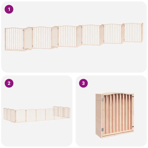  nyárfa 12 paneles összecsukható kutyakapu ajtóval 960 cm