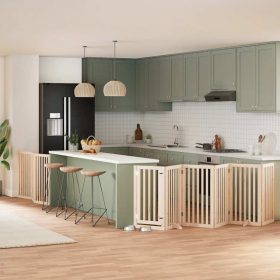  nyárfa 9 paneles összecsukható kutyakapu ajtóval 450 cm