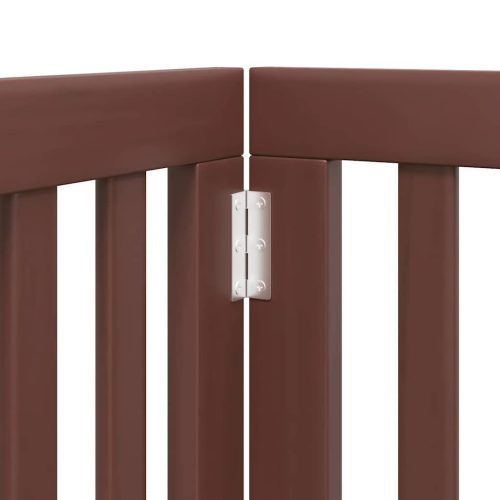  barna nyárfa 15 paneles összecsukható kutyakapu ajtóval 750 cm