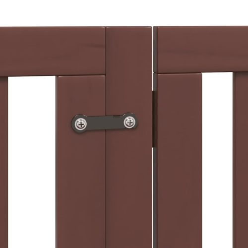  barna nyárfa 12 paneles összecsukható kutyakapu ajtóval 600 cm