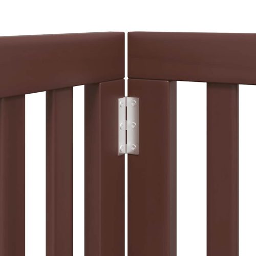  barna nyárfa 12 paneles összecsukható kutyakapu ajtóval 600 cm