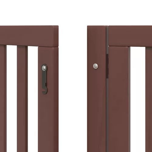  barna nyárfa 15 paneles összecsukható kutyakapu ajtóval 750 cm
