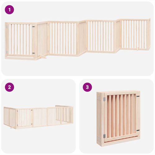  nyárfa 8 paneles összecsukható kutyakapu ajtóval 640 cm