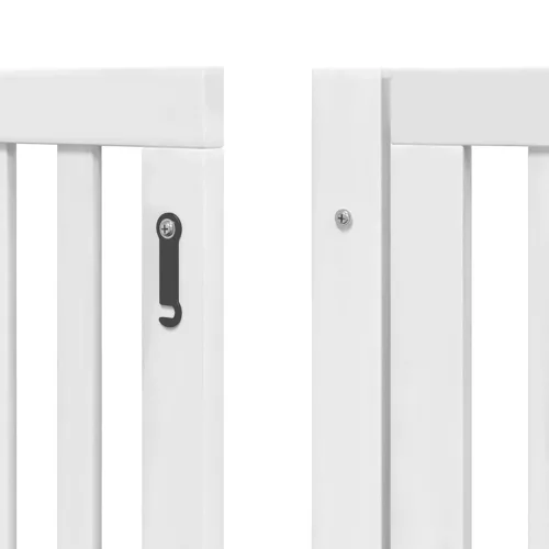  fehér nyárfa 6 paneles összecsukható kutyakapu ajtóval 480 cm