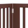  barna nyárfa 6 paneles összecsukható kutyakapu ajtóval 480 cm