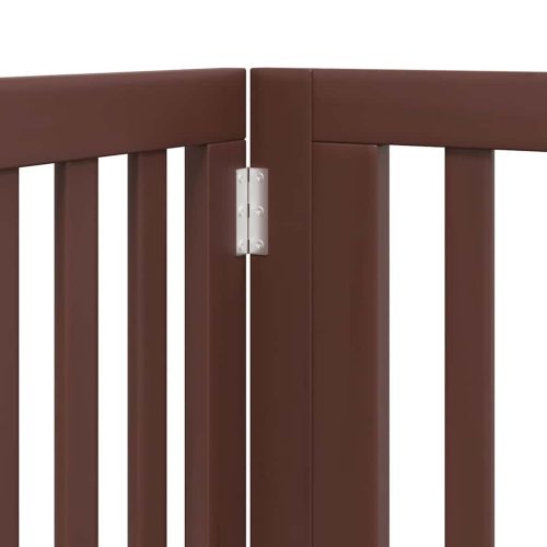  barna nyárfa 6 paneles összecsukható kutyakapu ajtóval 480 cm