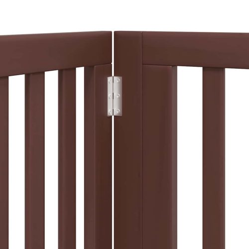  barna nyárfa 12 paneles összecsukható kutyakapu ajtóval 960 cm