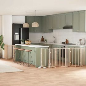  nyárfa 9 paneles összecsukható kutyakapu ajtóval 450 cm