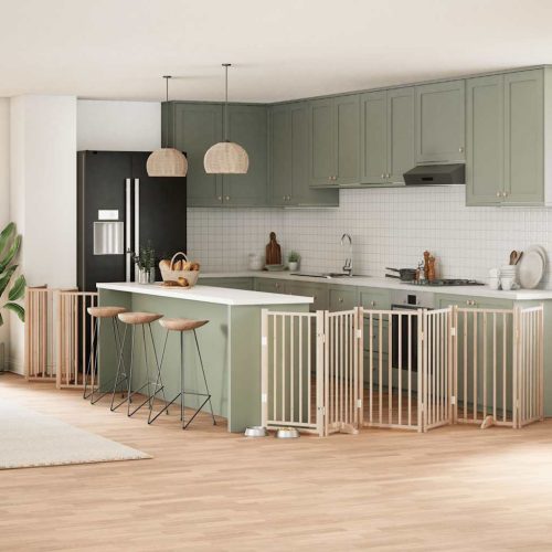  nyárfa 12 paneles összecsukható kutyakapu ajtóval 600 cm