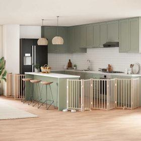    nyárfa 15 paneles összecsukható kutyakapu ajtóval 750 cm