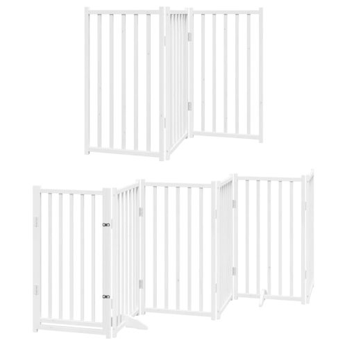  fehér nyárfa 9 paneles összecsukható kutyakapu ajtóval 450 cm