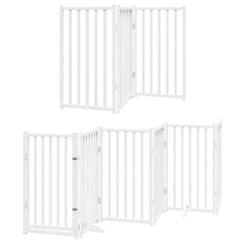  fehér nyárfa 12 paneles összecsukható kutyakapu ajtóval 600 cm