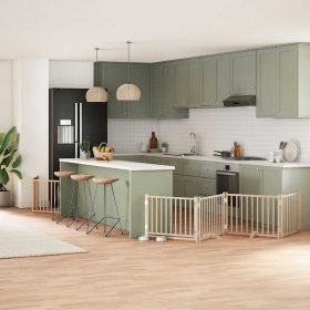    nyárfa 10 paneles összecsukható kutyakapu ajtóval 800 cm