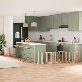    nyárfa 12 paneles összecsukható kutyakapu ajtóval 960 cm