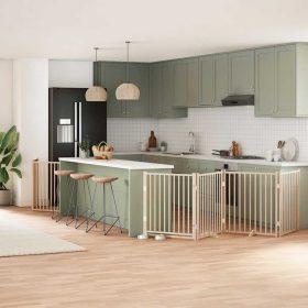  nyárfa 8 paneles összecsukható kutyakapu ajtóval 640 cm