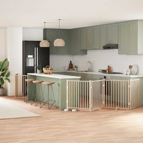  nyárfa 8 paneles összecsukható kutyakapu ajtóval 640 cm