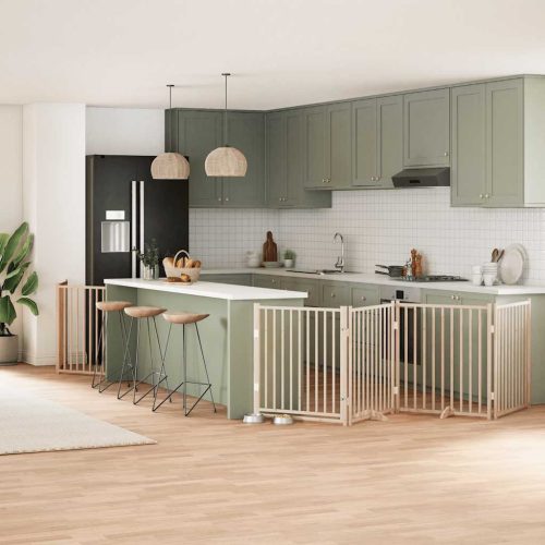  nyárfa 10 paneles összecsukható kutyakapu ajtóval 800 cm