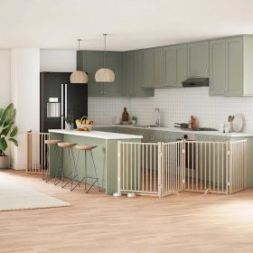    nyárfa 12 paneles összecsukható kutyakapu ajtóval 960 cm