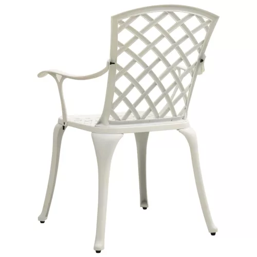  2 db fehér öntött alumínium kerti szék