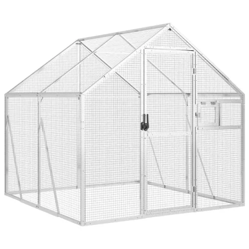  ezüstszínű alumínium madárház 1,79 x 2 x 1,85 m
