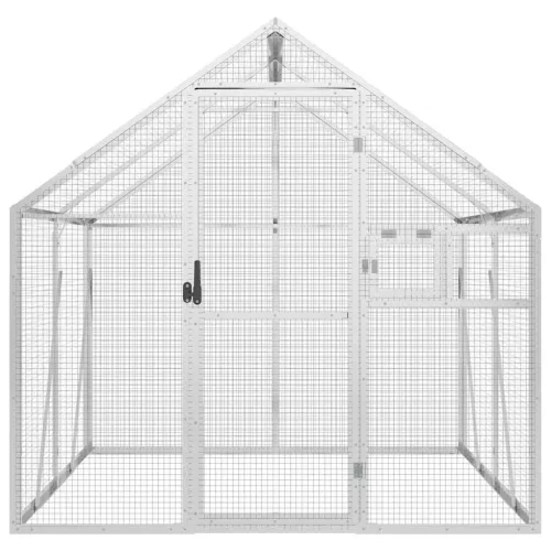  ezüstszínű alumínium madárház 1,79 x 2 x 1,85 m