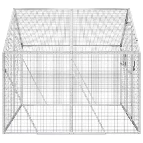  ezüstszínű alumínium madárház 1,79 x 2 x 1,85 m