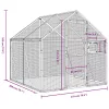  ezüstszínű alumínium madárház 1,79 x 2 x 1,85 m