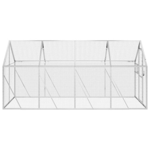  ezüstszínű alumínium madárház 1,79 x 4 x 1,85 m