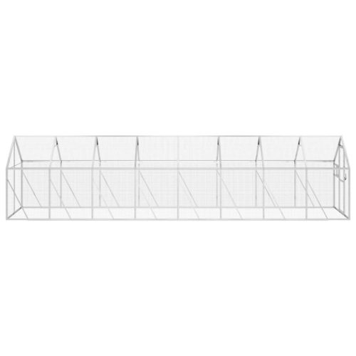  ezüstszínű alumínium madárház 1,79 x 8 x 1,85m