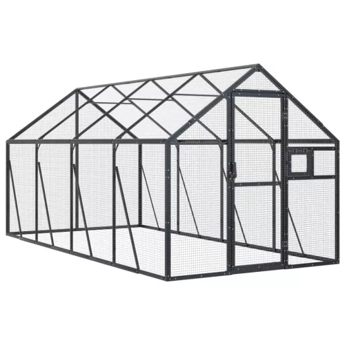  antracit alumínium madárház 1,79 x 4 x 1,85 m
