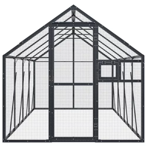  antracit alumínium madárház 1,79 x 4 x 1,85 m