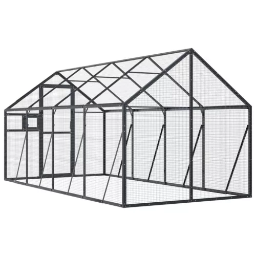  antracit alumínium madárház 1,79 x 4 x 1,85 m