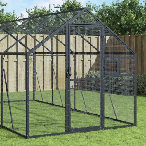  antracit alumínium madárház 1,79 x 8 x 1,85 m