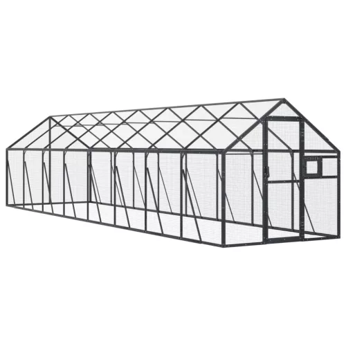 antracit alumínium madárház 1,79 x 8 x 1,85 m
