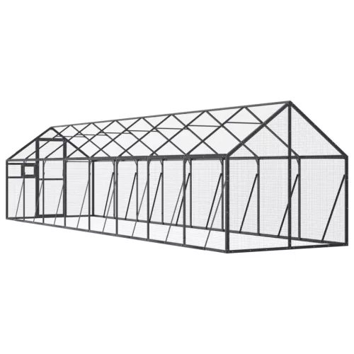  antracit alumínium madárház 1,79 x 8 x 1,85 m