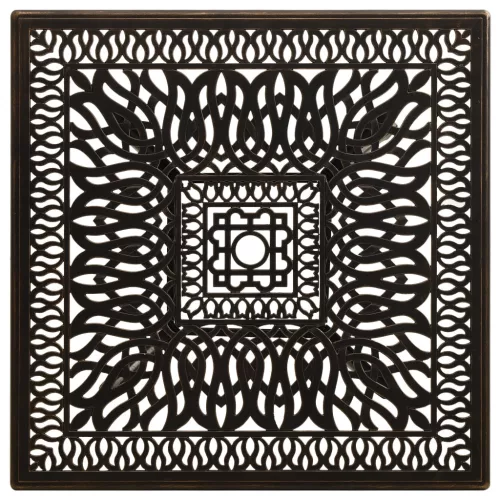  bronzszínű öntött alumínium kerti asztal 90 x 90 x 73 cm