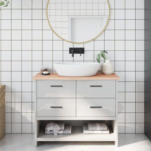  kezeletlen tömör fa fürdőszobai pult 100 x 30 x 2 cm